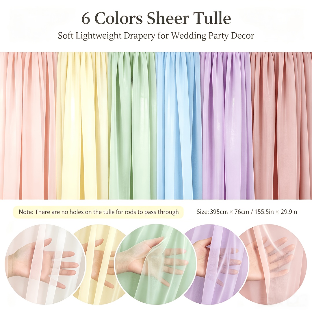 TEMU Toile de fond de photographie 6 couleurs Macaron, combinaison de , rideaux de de mariage, rideaux transparents à suspendre, rideaux