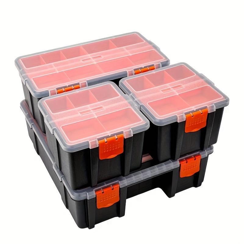 

Electric Toolbox Organizer - Multi-functional, Storage With Removable Black/orange Plastic Dividers For Easy Organization And Carrying, Tool Box Organizer Storage