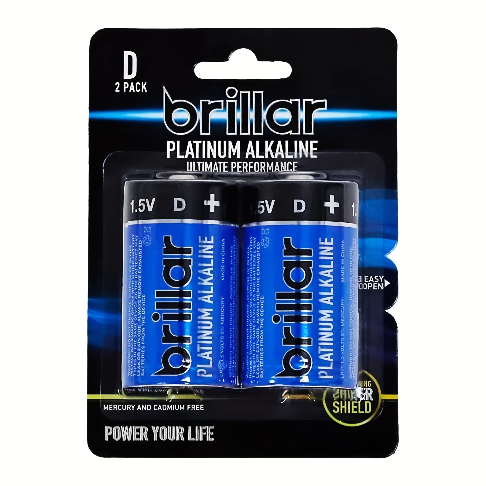 TEMU 2pcs/ 4pcs D Platinum Alkaline Batteries, Lr20 1.5v Long Lasting Leak- Shield Batteries For Devices