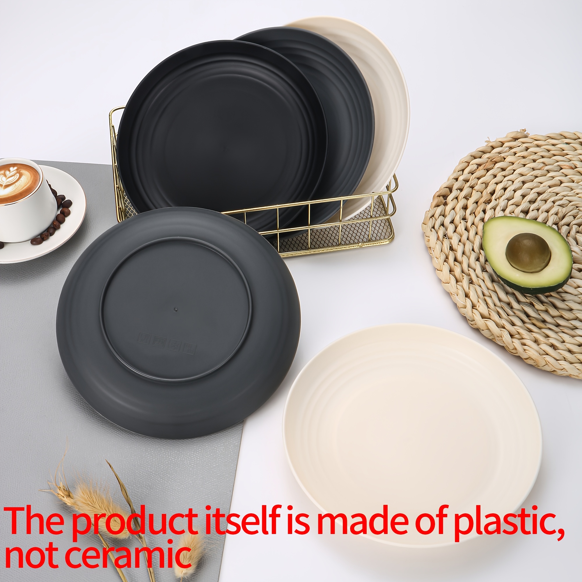 11pcs Round Plastic Plates Set, Reusable, Lightweight, Unbreakable,  Dishwasher Microwave Safe, Ideal for Home Kitchen, Restaurant, Outdoor  Dining, B