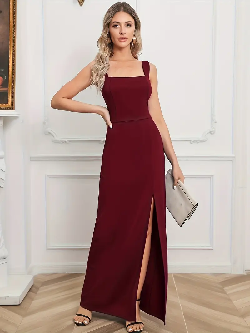 womens elegant dresses square neck strap sleeveless formal - Temu womens elegant dresses square neck strap sleeveless formal - Temu