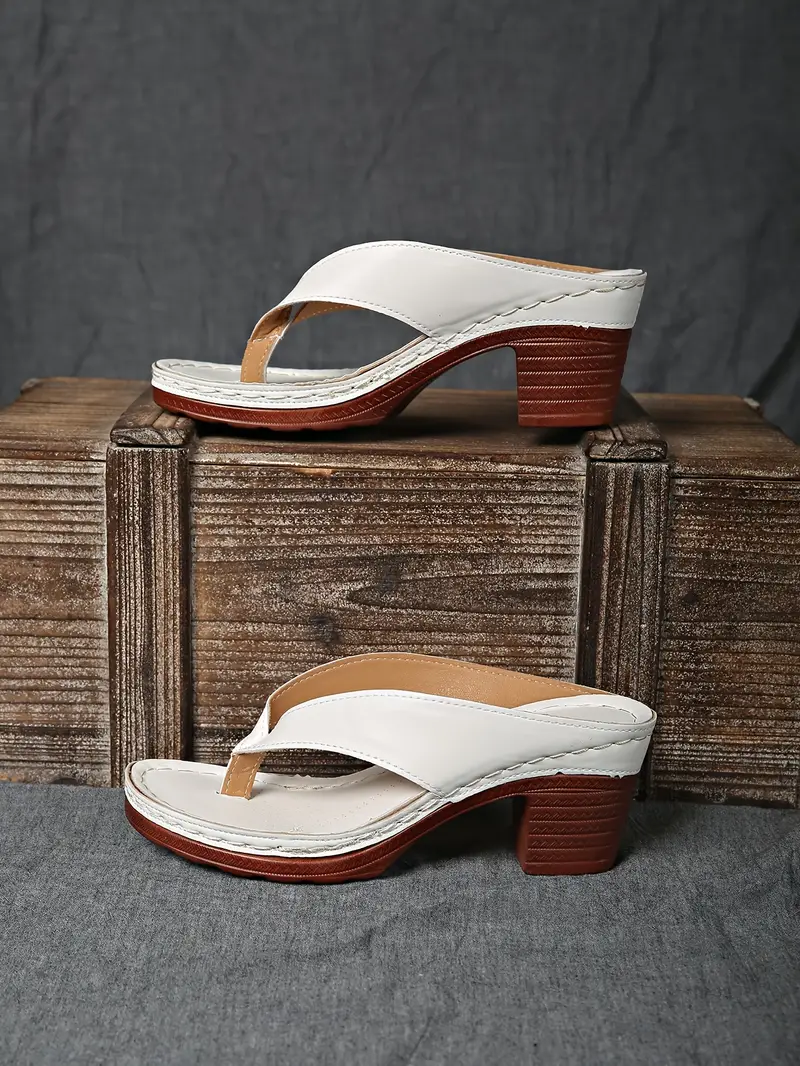 womens split toe wedge sandals slip on block heel synthetic cover upper rubber sole elegant open toe design for casual formal occasions sandals for wide feet durable insole versatile footwear stylish footwear able footwear office wear details 18