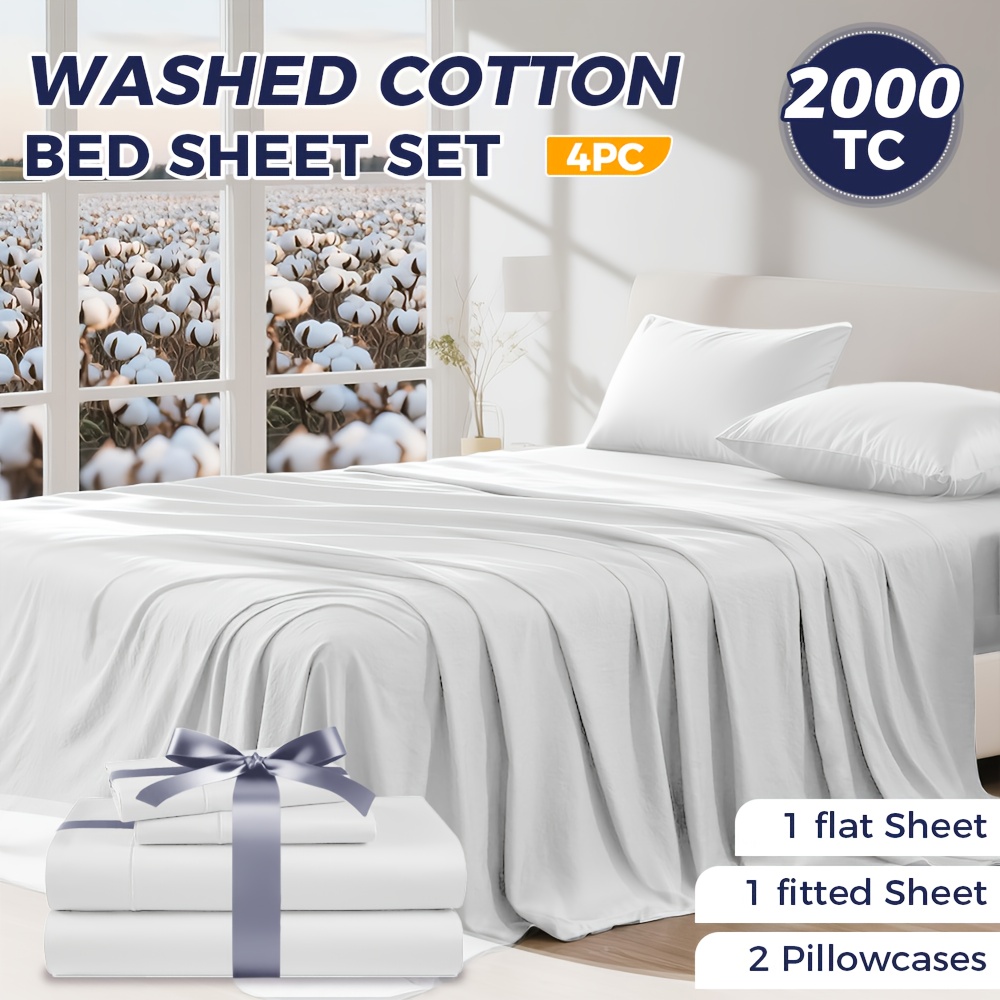TEMU High-end Bed Made From - 2200 , Hotel-grade Quality, Soft And Breathable, Offered In Sizes From Single To King