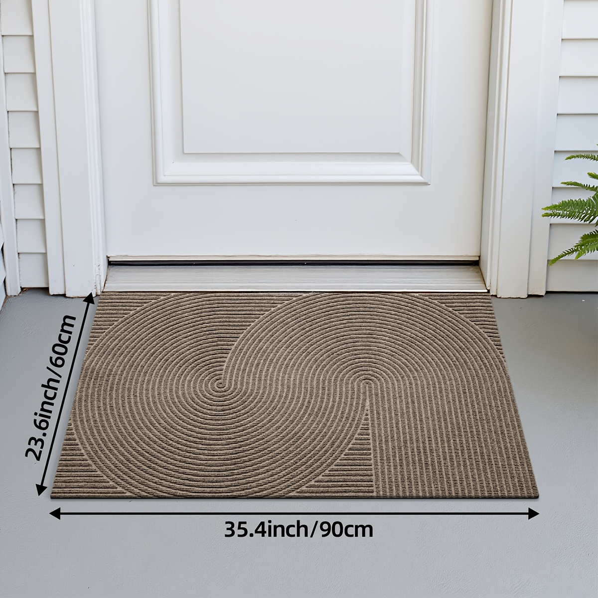 Image of Polyester Scraper Doormat, High-density Woven Surface, Super Strong Dust Adsorption, Sun-resistant And Fade-resistant, Easy To Clean And Machine Washable, American, Gray Khaki Two-color - Starry Cycle