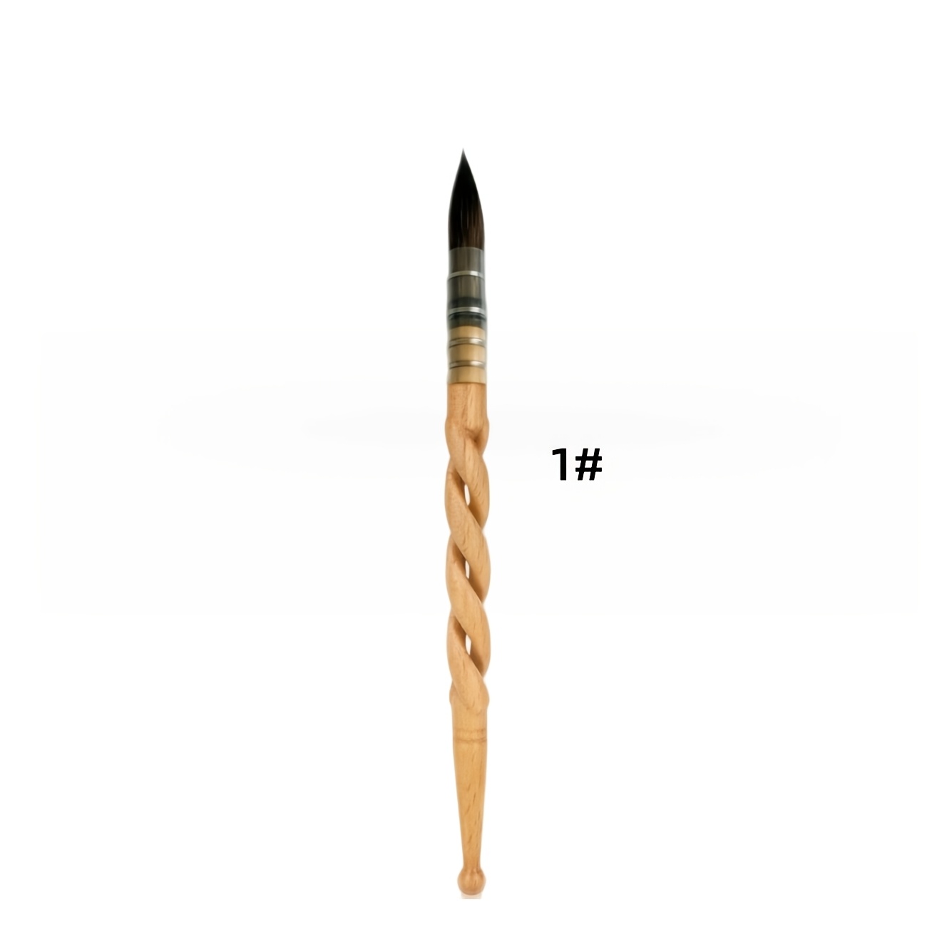 TEMU Premium Watercolor Squirrel Hair Mop Brush, Sizes #1-#5 Available, Hand-carved Hollow Handle With -load Squirrel Hair, Delivers Smooth Blending,