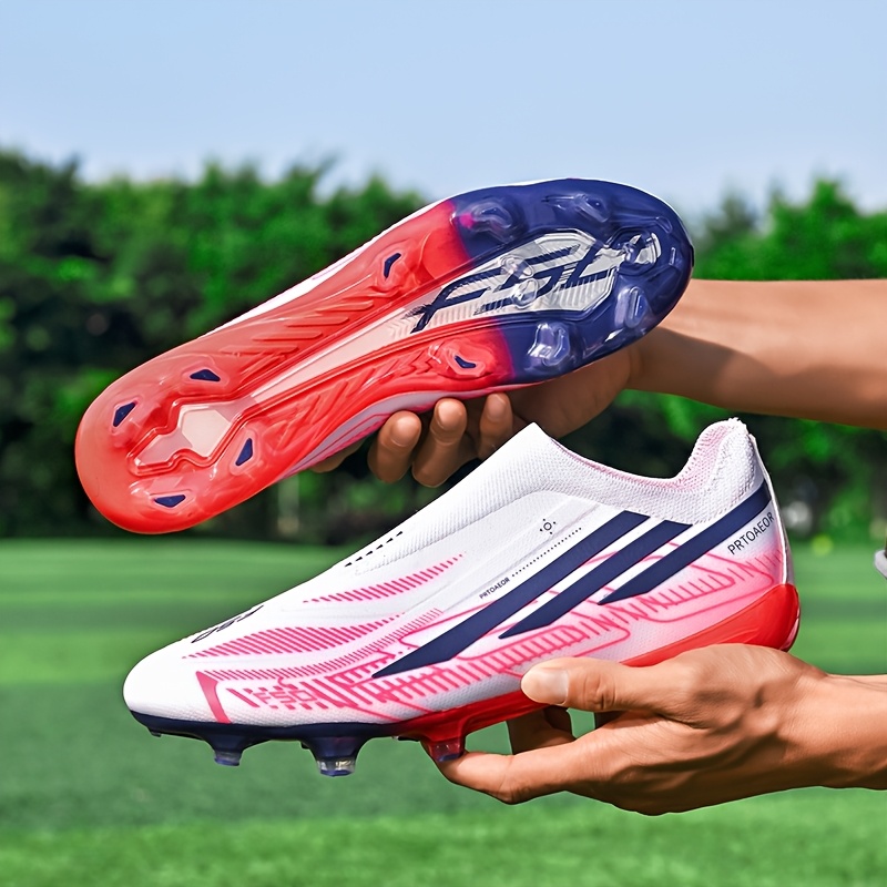 [baskets] chaussures de  ball unisexes à boutons-rouge, chaussures de   en   à chaussettes, semelle légère antidérapante pour sol dur pour   et  , gazon naturel et artificiel