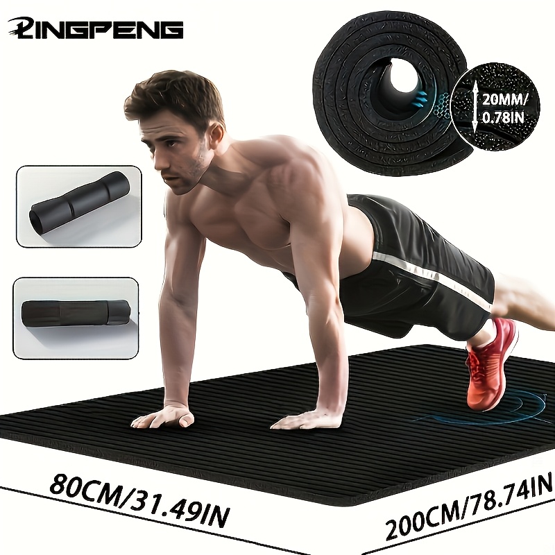 1pc 200X80X1.5/2Cm Thick Yoga Mat, Randomly Shipped with LOGO Label, Thickened High-Density Non-Slip Yoga Mat, Unisex, S