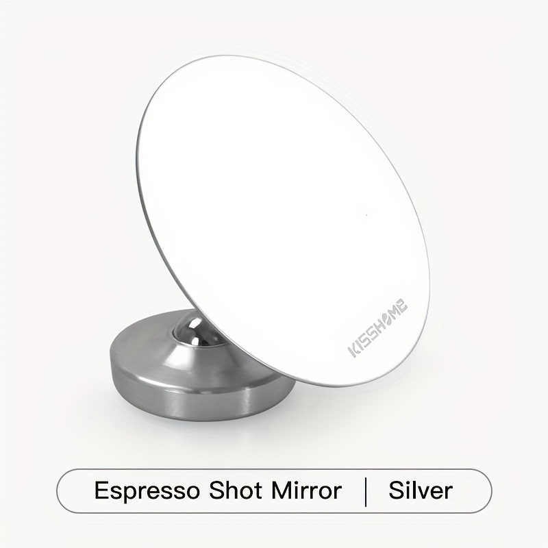 Image of 1pc Coffee Shot Mirror Espresso Extraction Mirror Stainless Steel Bottomless Portafilter Lens Flow Rate Observation Magnetic Base Barista Coffee Machine Accessories Tools