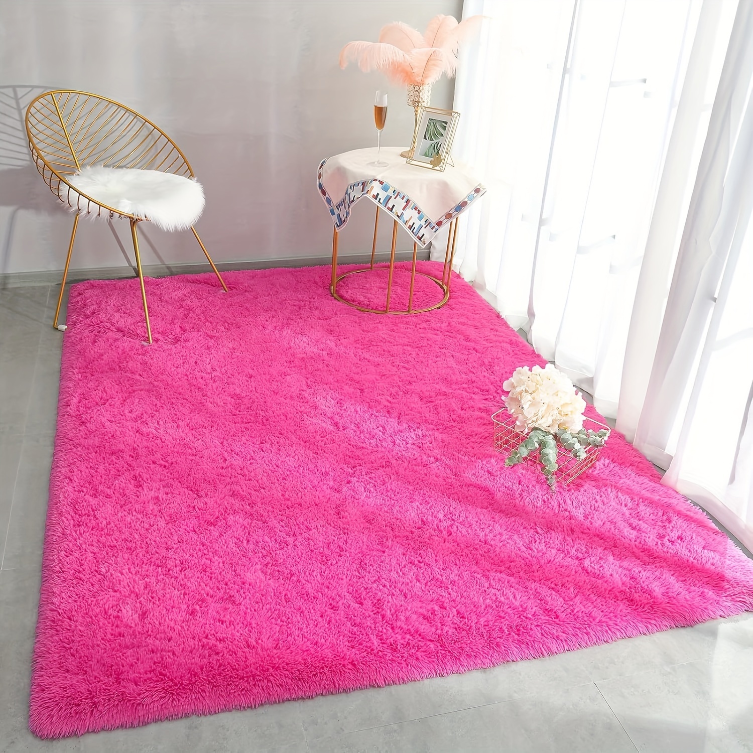 Soft Fluffy Shag Area Rugs Living Room Shaggy Floor Carpet - Temu