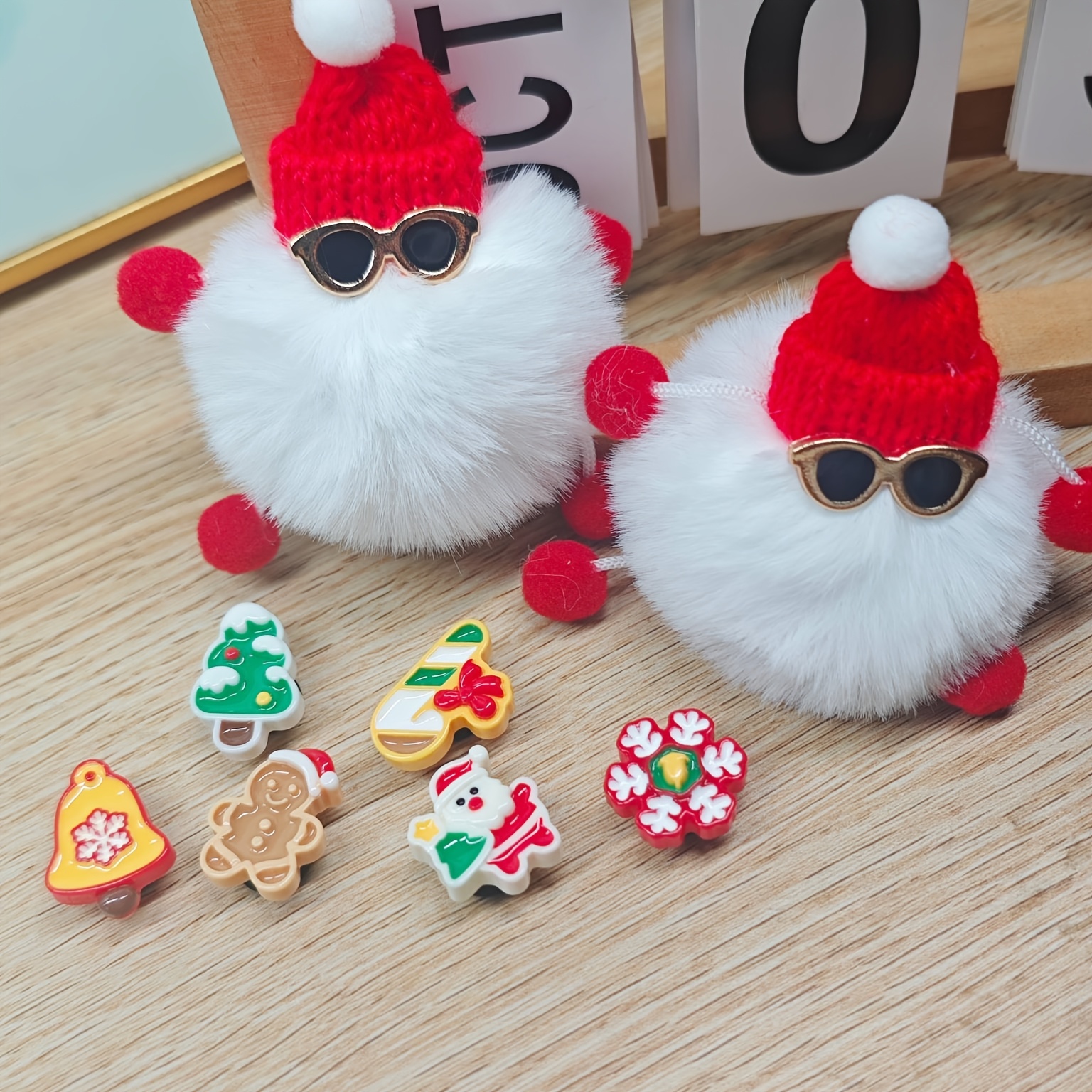 

8pcs Christmas Plush Shoe Charms Set For Clogs & Sandals - Diy Holiday Decoration Accessories