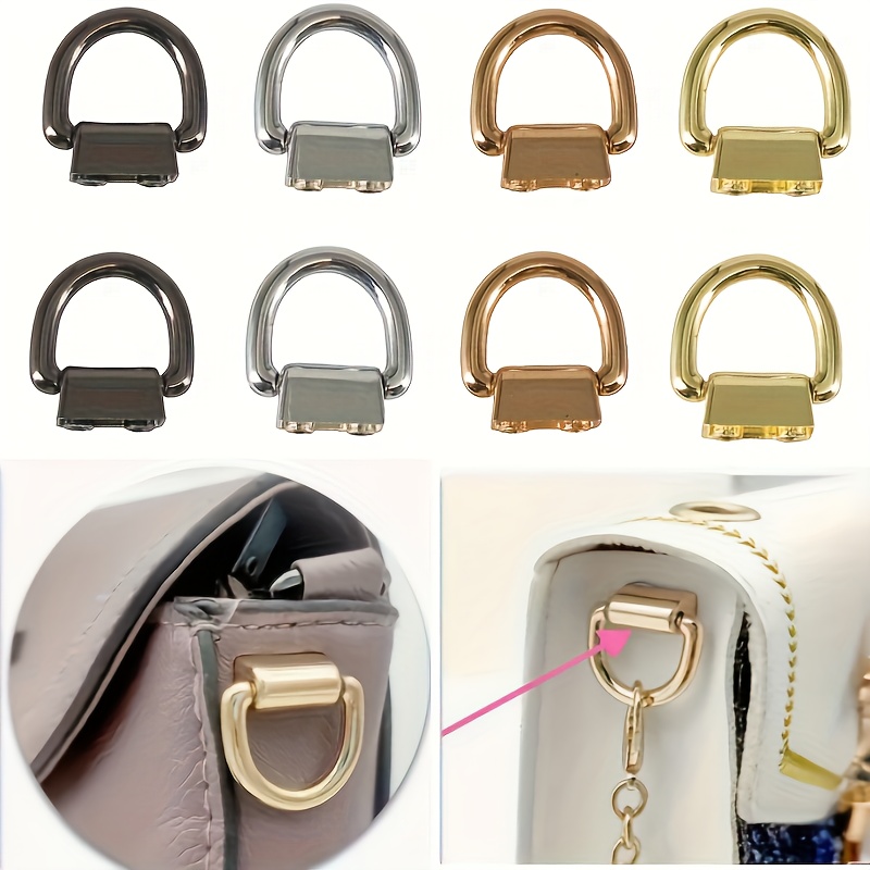 TEMU 8 Sets Of Adjustable D-ring Bag Clips - Durable Metal Buckles For Secure Fixation And Twist Lock Mechanism, Suitable For Handicrafts, Handbags,