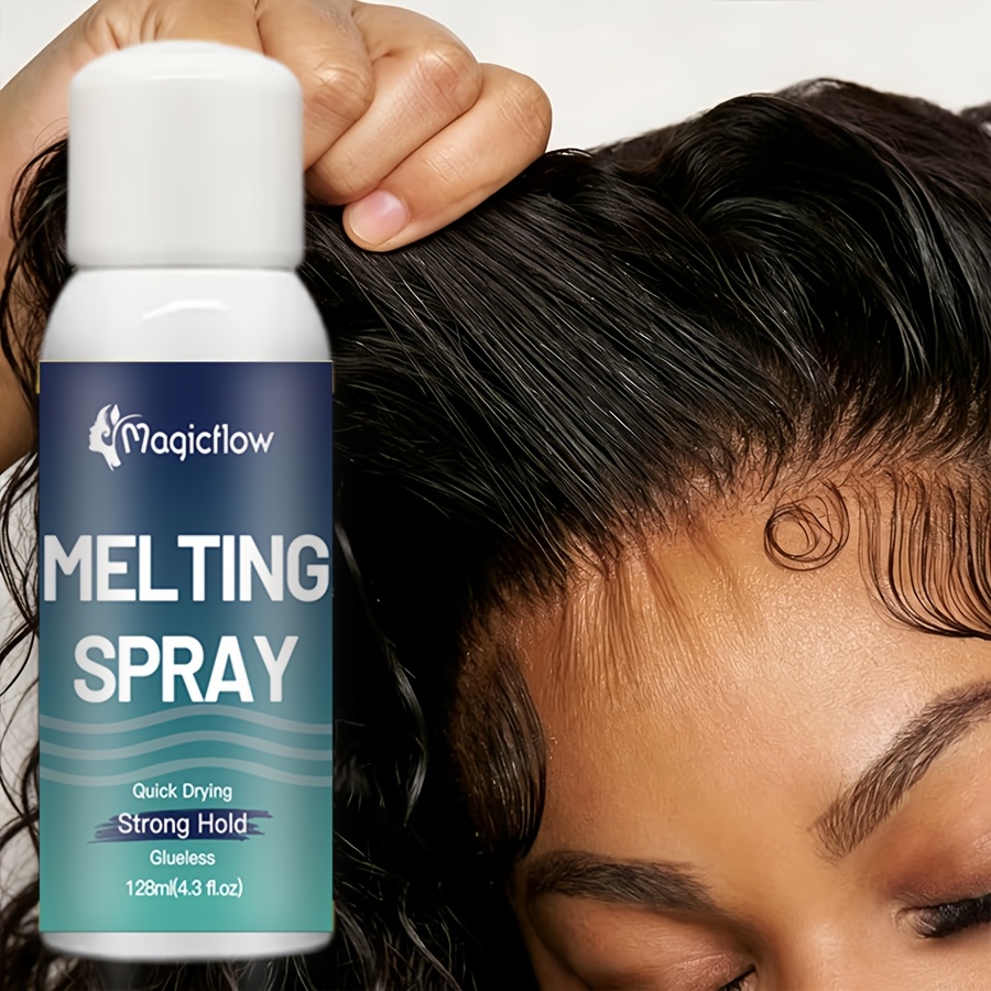 Image of 128ml/4.3fl.oz Extreme Hold Lace Melting Spray - Natural Hairline Invisible End Lace Glue Melt Spray For Women Wigs | Hair Adhesive | Natural , Long-lasting Hold Wig Front Spray