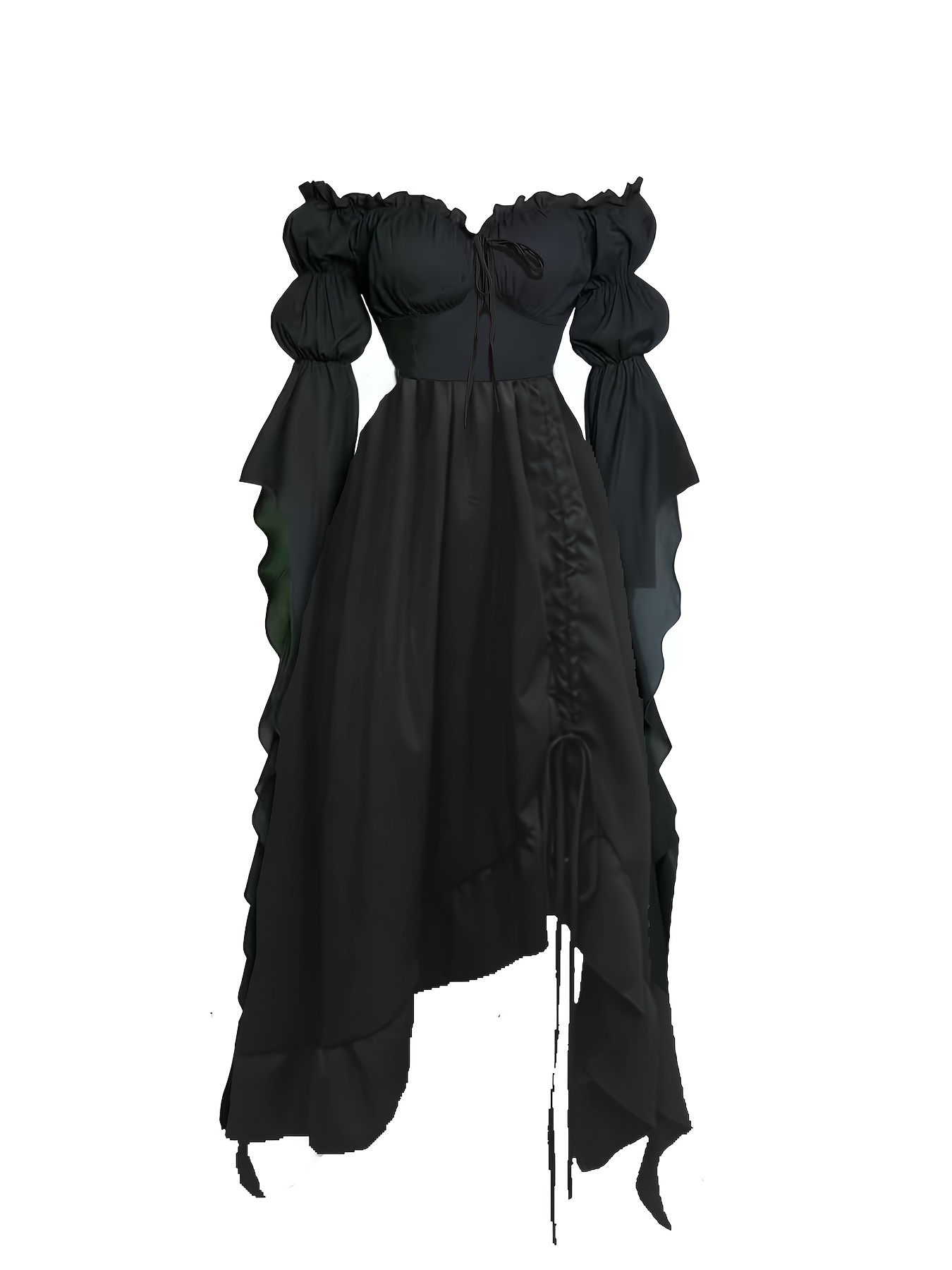 princess polly baby blue dress Black Victorian Dress, Historical Costume, Velvet Victorian Jacket and  Bustle Skirt Crimson Peak, Victorian Wedding, Gilded Age Dress main image 1