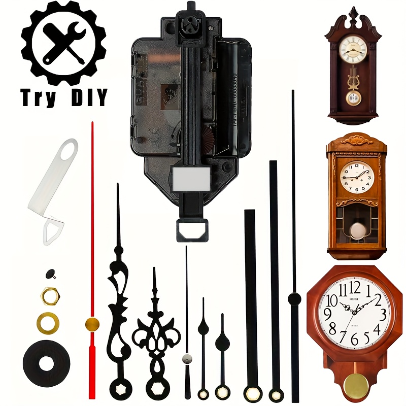 

1set Diy Pendulum Clock Movements, Wall Decoration Wall Clock Accessories, Clock Repair Tools - Hands And Movements (batteries Not Included)