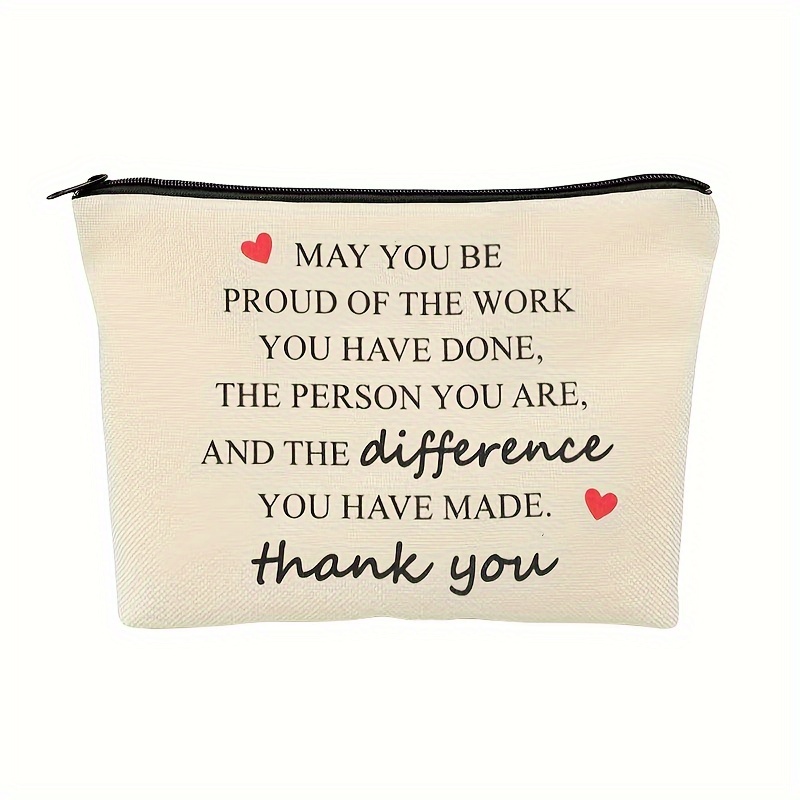 

Thank You Gift Makeup Bag, Inspirational Gifts For Women, Appreciation For Coworkers Teacher Nurse Employee Social Worker Volunteer, Cosmetic Bags For Birthday Travel Leaving