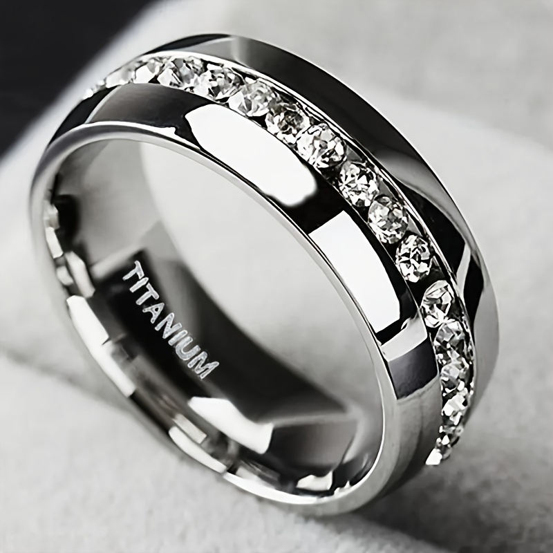 1pc of never fade titanium steel ring mens and womens   wedding engagement cuban ring