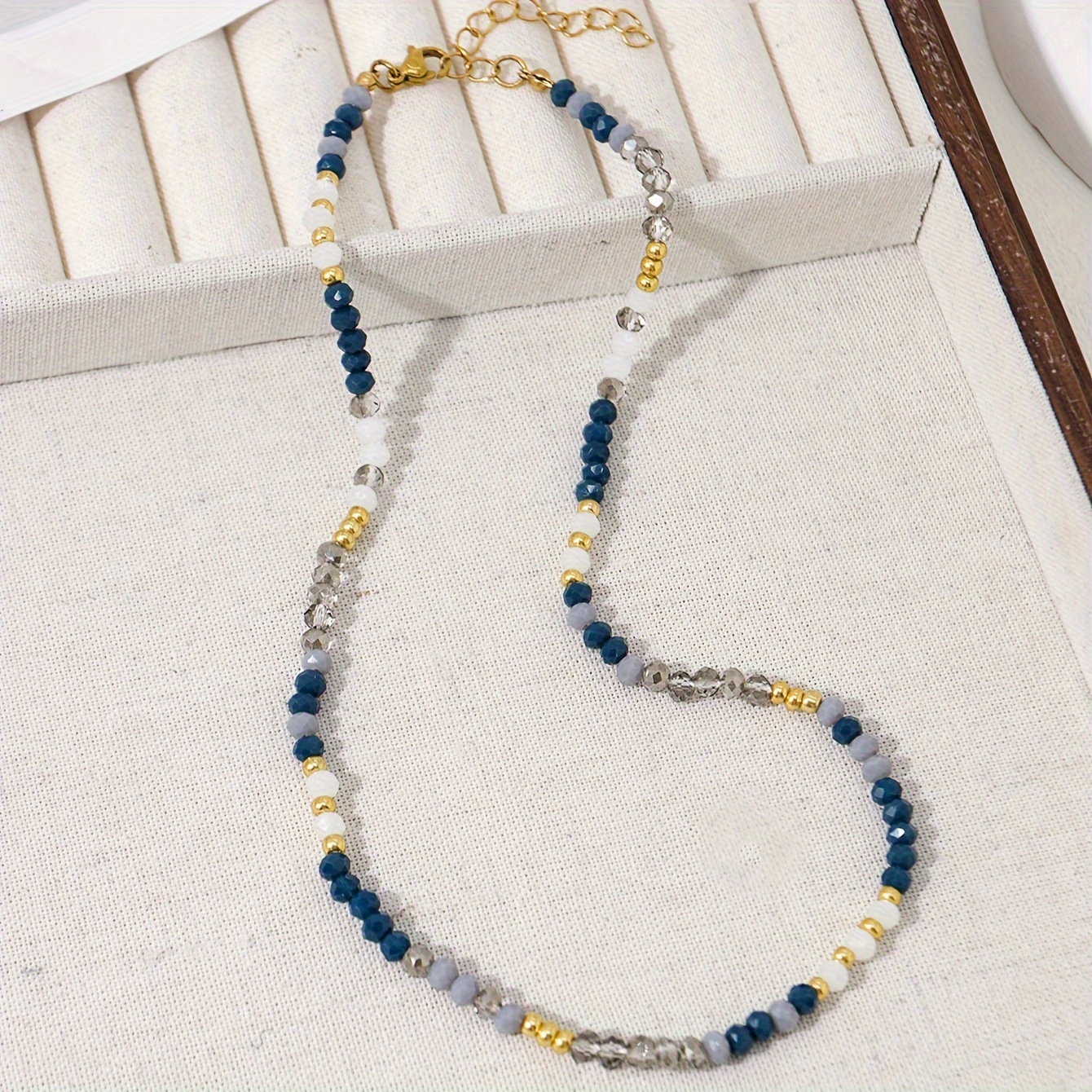 boho chic handcrafted crystal bead necklace with stainless steel lobster clasp   everyday vacation wear details 4