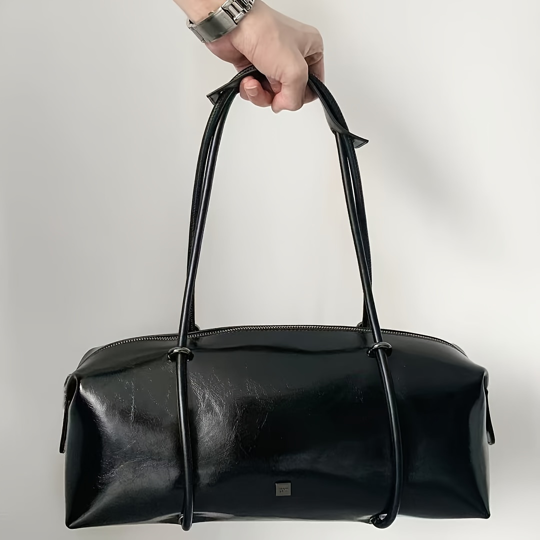 Boston Bag - Large Capacity Single Shoulder Handbag With Wrist Strap & Strap Suitable For Gym, Travel, - Elegant Zipper Closure Tote,, Casual Or Dressy Use