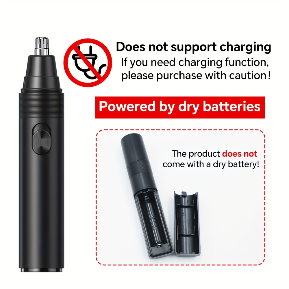 1pc GERTZY Nose Hair Trimmer, Stainless Steel Head, Dry Battery Powered, Painless Nose and Ear Hair Remover for Men and Women - Ideal Father'S Day Gift, Nose Hair Removal | Ergonomic Design | Durable Trimmer, Nose Hair Trimmer
