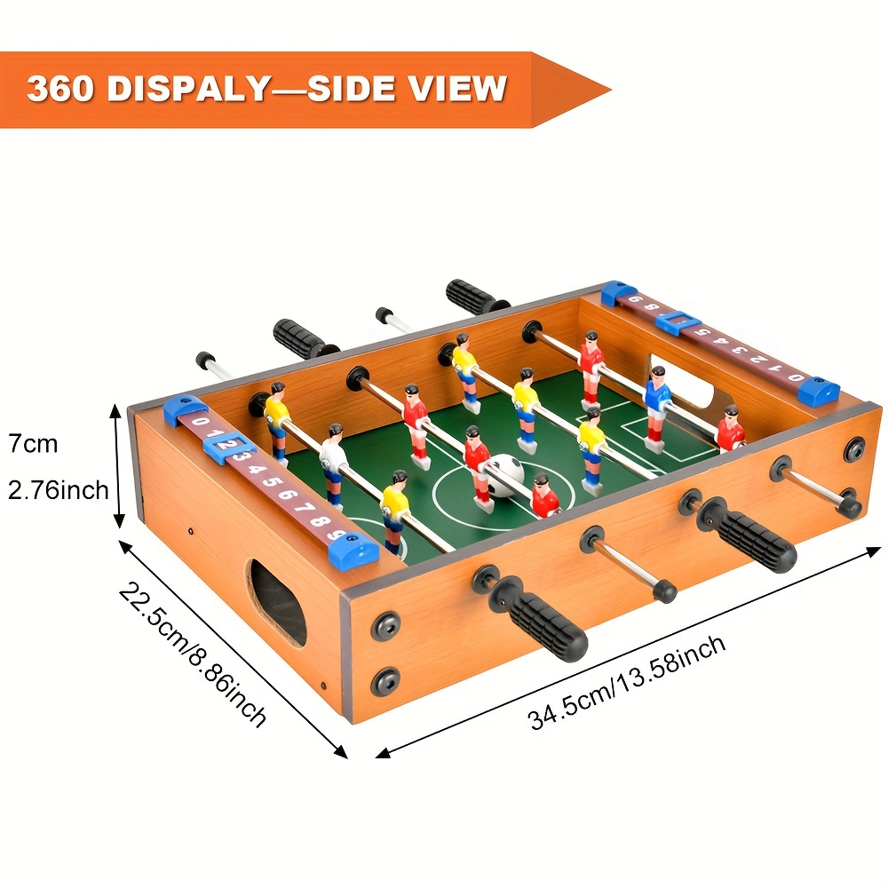 wooden mini foosball table portable tabletop soccer game with high quality rods easy fold store design adults 14 ideal gift for holidays celebrations Product details 4