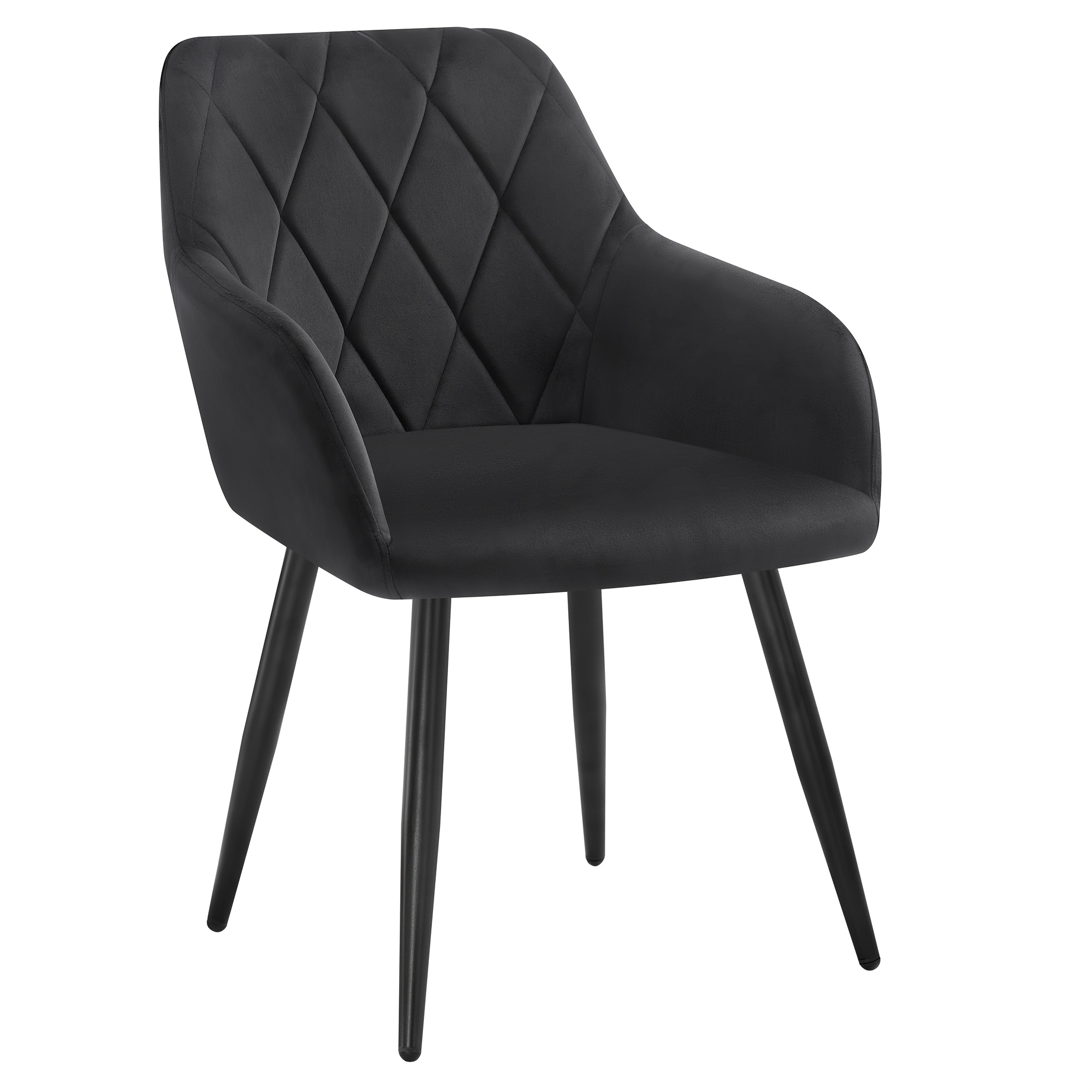 Image of Dining Chair With Armrest Backrest Dining Chair With Velvet Cover, Comfortable Upholstered Chair, Kitchen Chair With Metal Feet