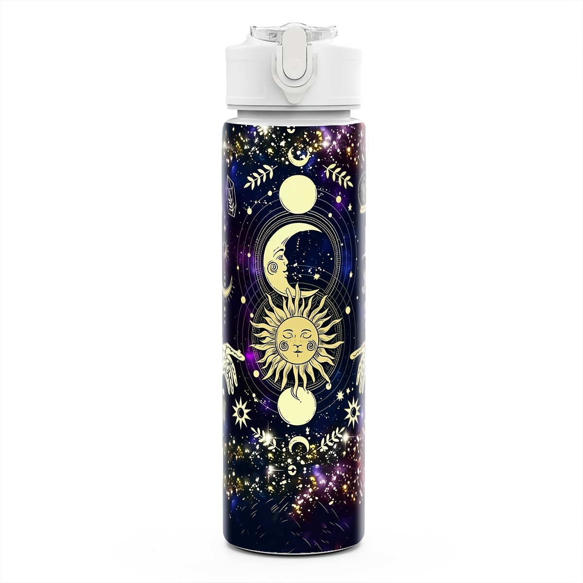 TEMU 1pc Star Hand 25oz 750ml Durable Lightweight Plastic Water Bottle Cute Printed Reusable Leak Proof Travel Running Mug - Perfect Gift For