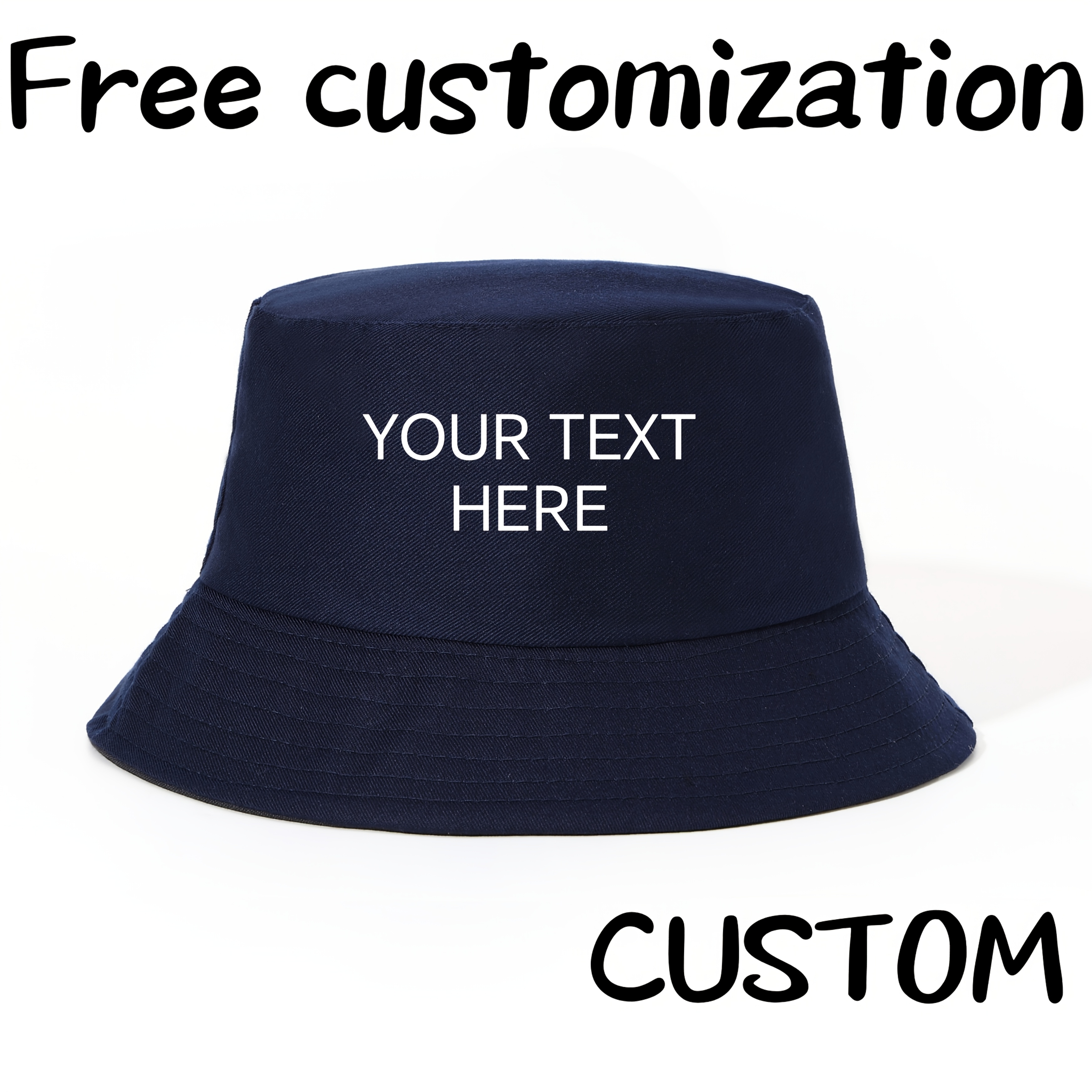 TEMU Custom Photo And Text Bucket Hat - Personalize Your Style, Lightweight Polyester Fiber, Women's | For Outdoor Activities