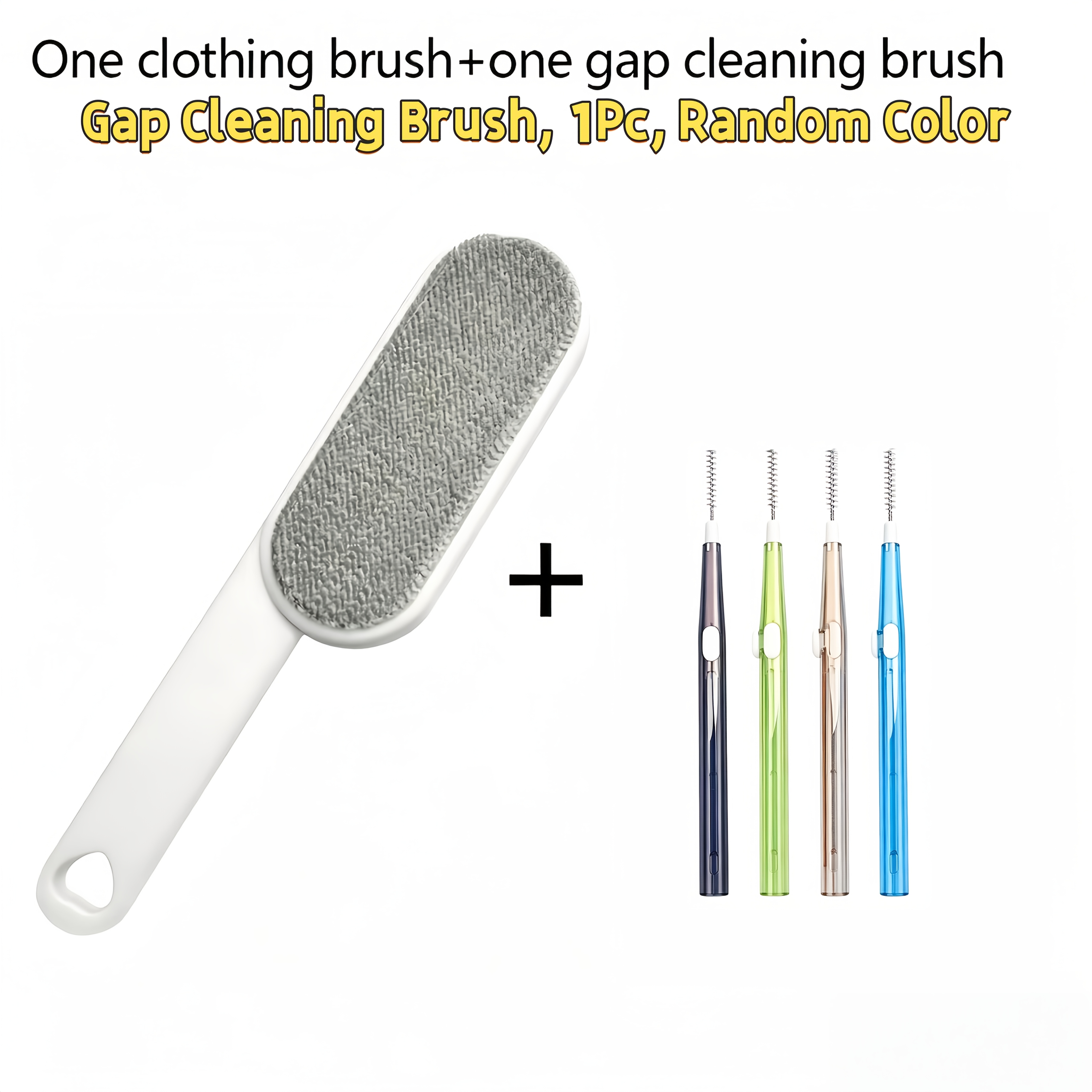 TEMU 2pcs (clothing Brushes And Crevice Cleaning Brushes), Reusable Manual Static Lint Removers, Removing Pet Hair, Suitable For Clothing, Sofas,