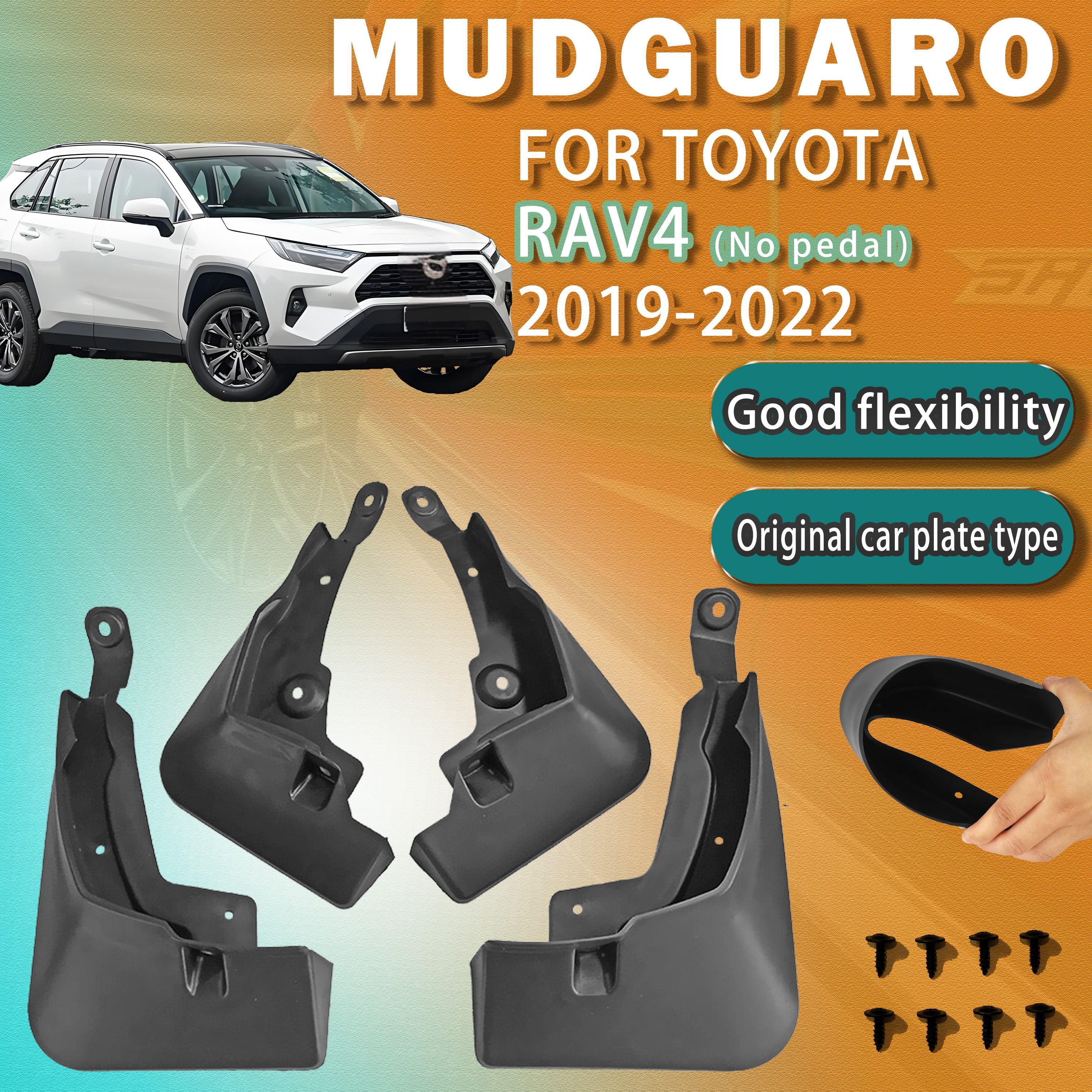 

4pcs Set & Stylish Mudguard Accessories For 2019-2022 For Toyota Rav4 - Protection, Front & Rear Wheel Covers With