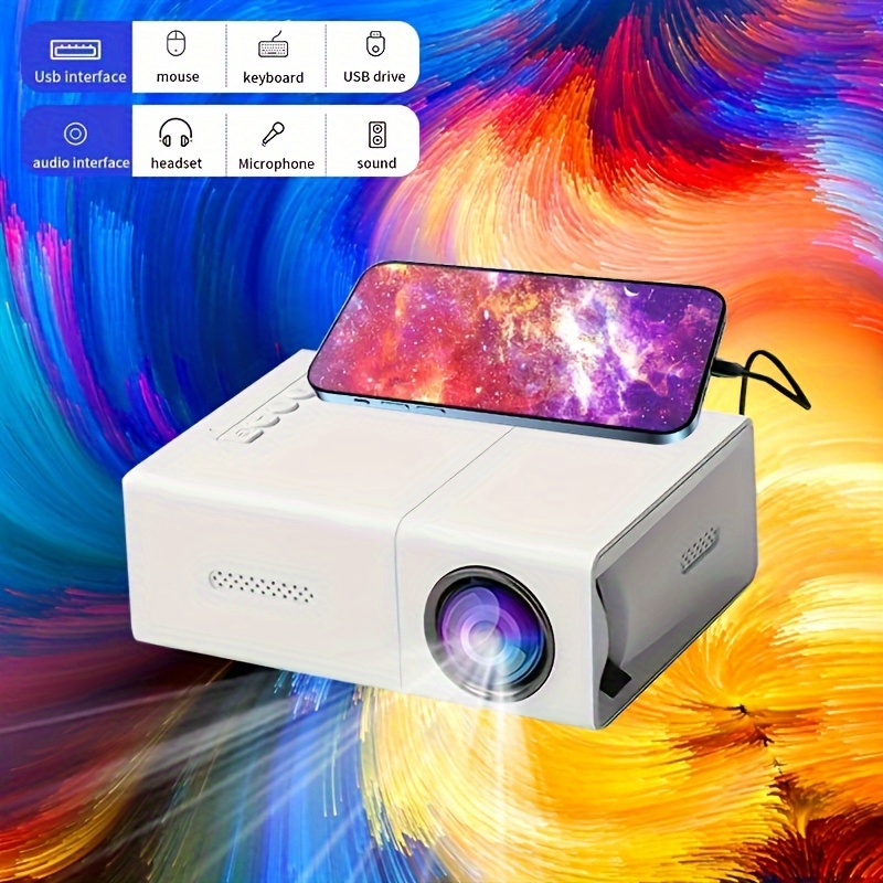 

Professional Hd Mini Projector For Home Theater And Camping Outdoors, Compatible With Hdtv, Usb Sd And Stand, Christmas, , Thanksgiving Gifts