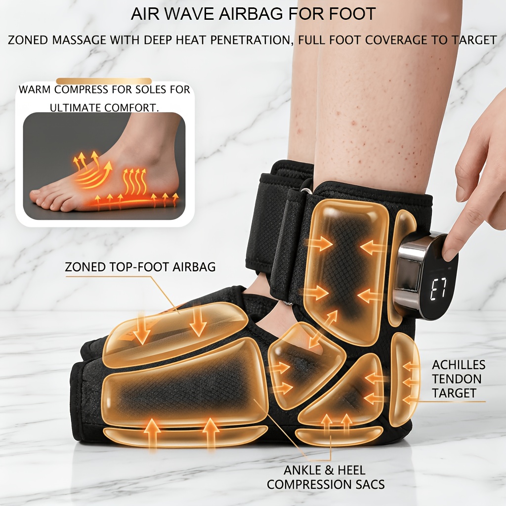 Rechargeable Wireless Foot Massager with Air Compression