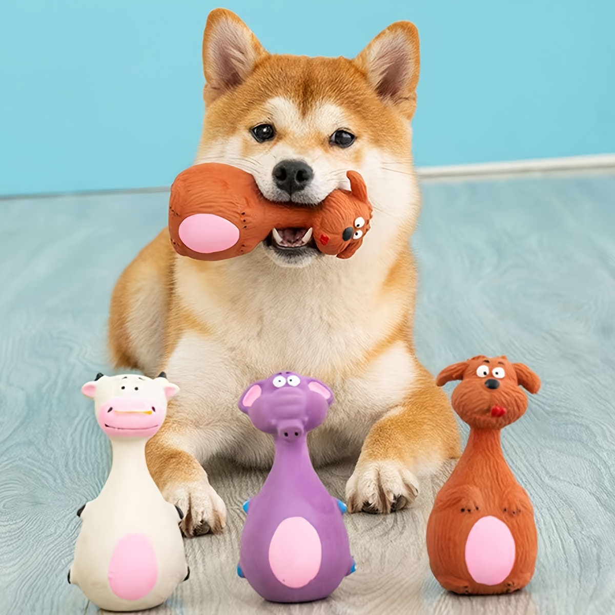 

A Dog Toy That Sounds And Is For Chewing, In Random Colors, Without Battery