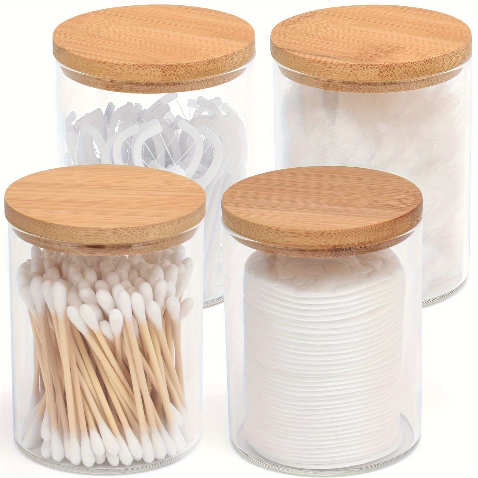 

1/2/3/4pcs Dispenser Bathroom , Box Pad Round Swab For Bathroom Accessories Organizer, Bathroom Decor, Bathroom Decor,