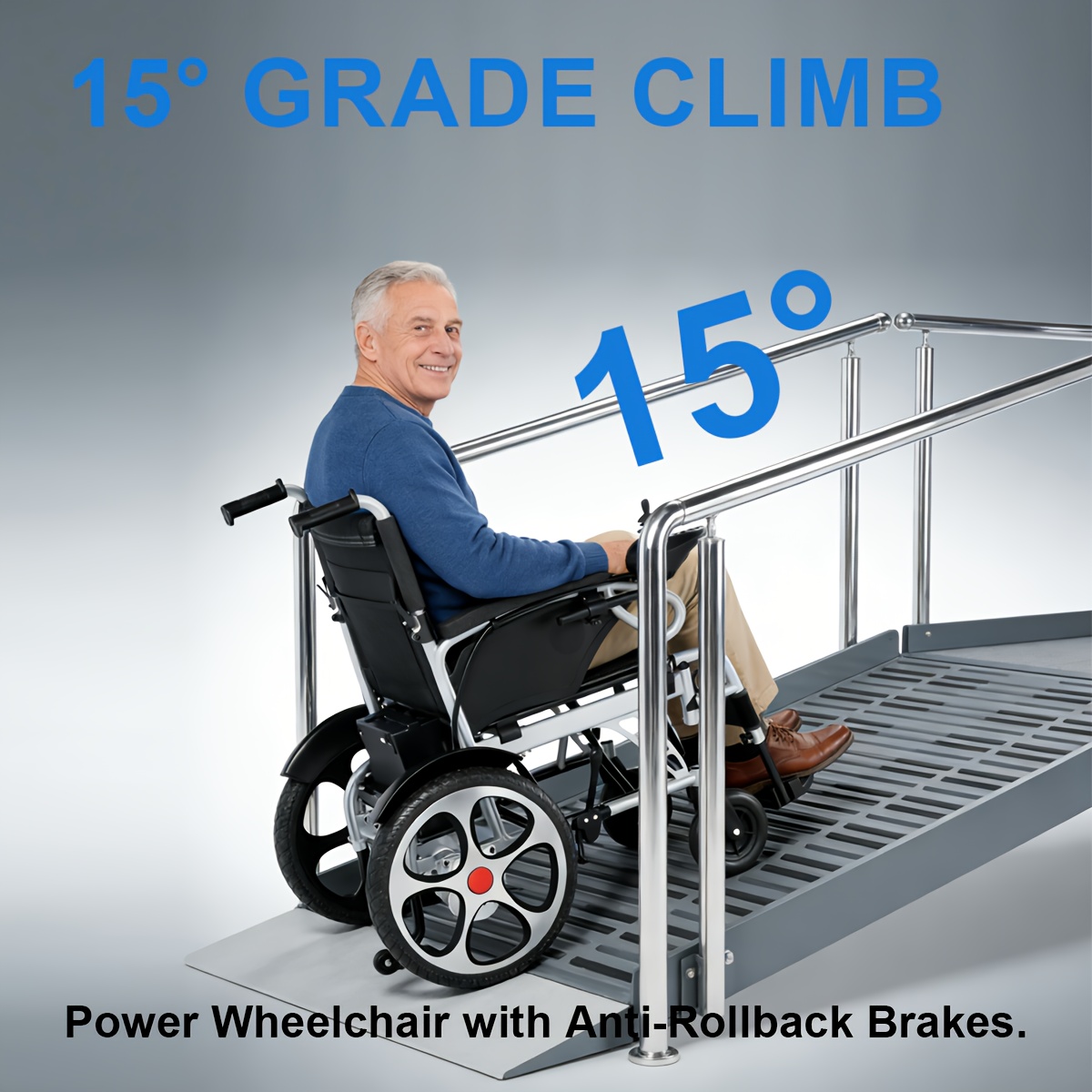 aluminum alloy frame electric wheelchair 24v 20ah lithium battery 500w motor 400 lbs weight capacity 17 inch wheels foldable with dual brakes and thickened integrated backrest Product details 2