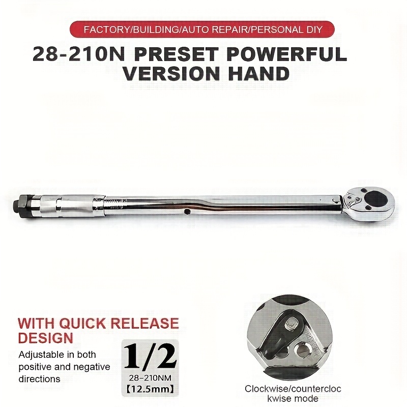 Temu – TEMU Automotive Torque Wrench, 3/8″ And 1/2″ Adjustable Drive Torque Wrench, Wrench, Ratchet Wrench As A Gift For Husband
