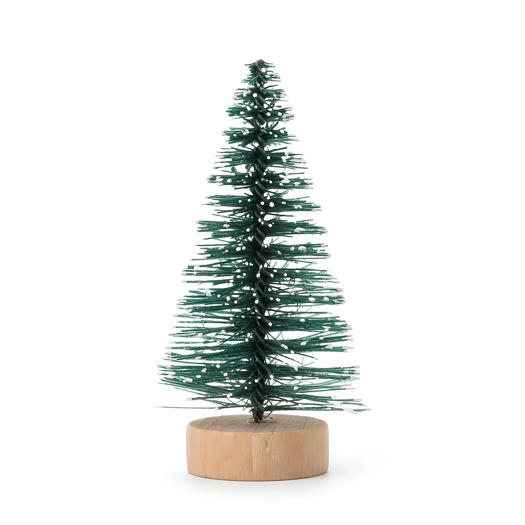 TEMU 30pcs Mini de Noël Artificiels , de Cèdre Givrés en Sisal avec Neige, Décor de Neige d'Hiver en Plastique Non Allumé, Ornements de Fête Toutes