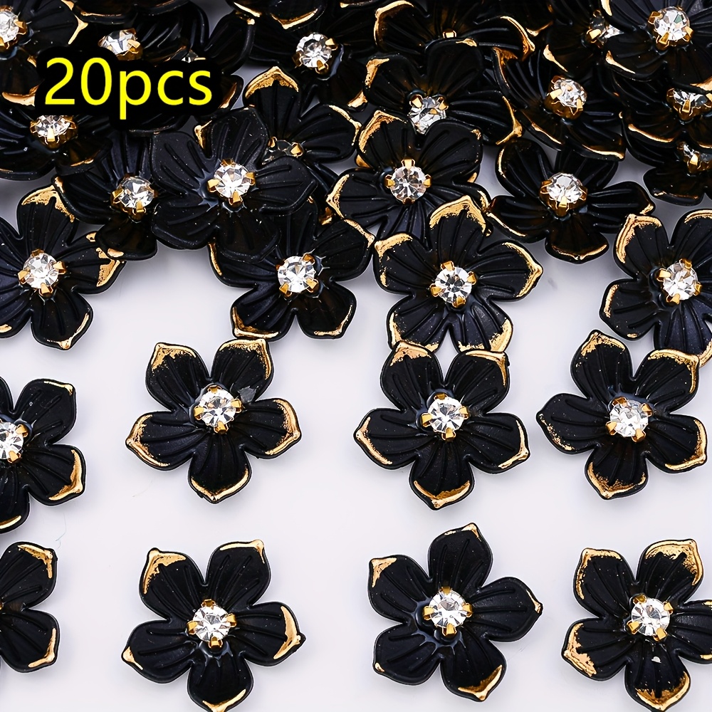 Image of 2d Flat - 20pcs/set Transparent Flower Petals Beads Shiny Acrylic Flatback Beads (no Hole) For Jewelry Making Necklace Bracelet Earring Clothes Handmade Additions