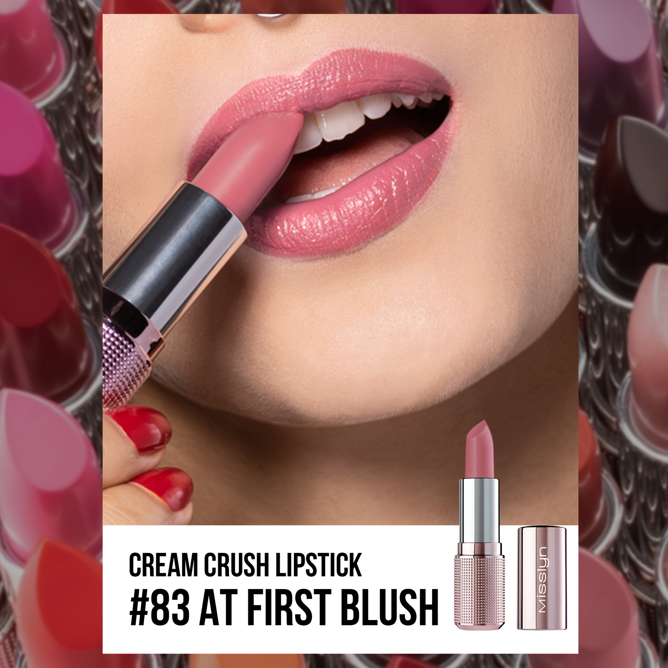 CREAM CRUSH LIPSTICK, Cream Effect, Matte, High Color Rendering, Moisturizing, Stain Resistant, Long-lasting, Portable, Party, Camping, Outdoors, Traveling, Gifts, Daily, Valentine's Day, Mother's Day, Back to School Essentials, Halloween, Christmas