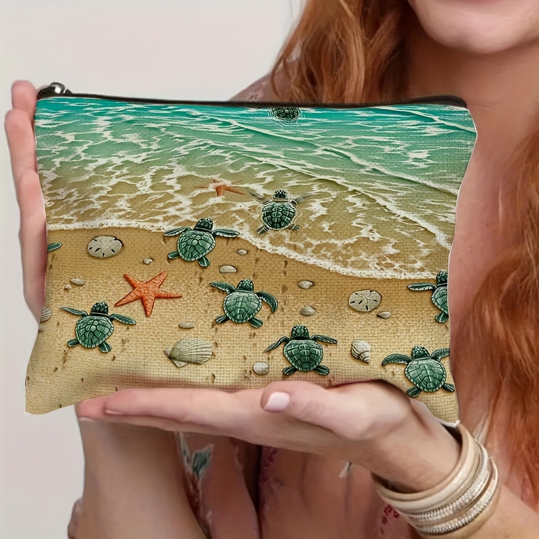 

Turtle Pattern Cosmetic Bag Makeup Bag, Zipper Pouch, Lightweight Makeup Organizer For