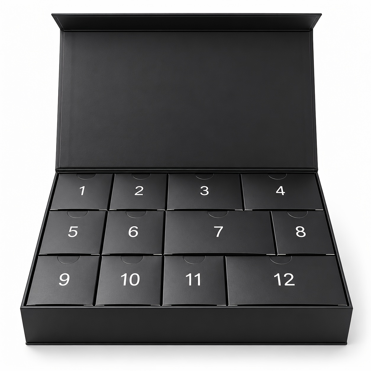TEMU Boîte de rangement pour emballage cadeau Calendrier de comptage des jours fériés - 12 boîtes cadeaux de fête en papier vides - Bijoux,