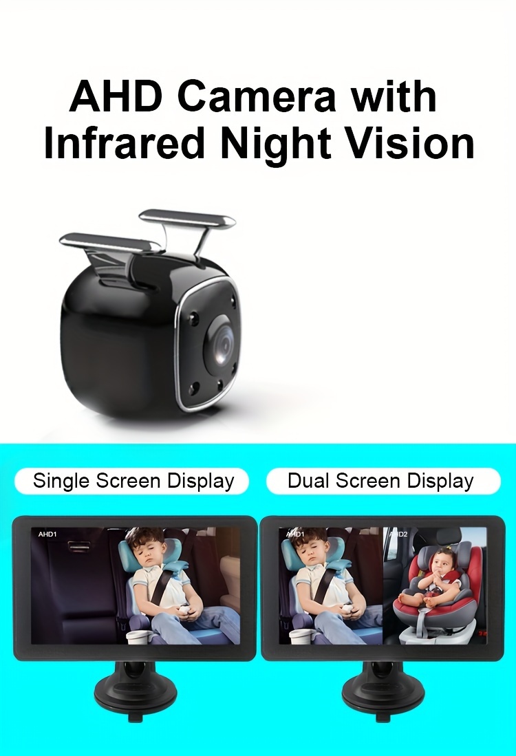 2-Youngsters Youngsters Car Camera for Seat 17.78 cm Single/Dual Screen Display with Two Cameras Easily Install Car Youngsters Camera for Rear Facing Seat details 3