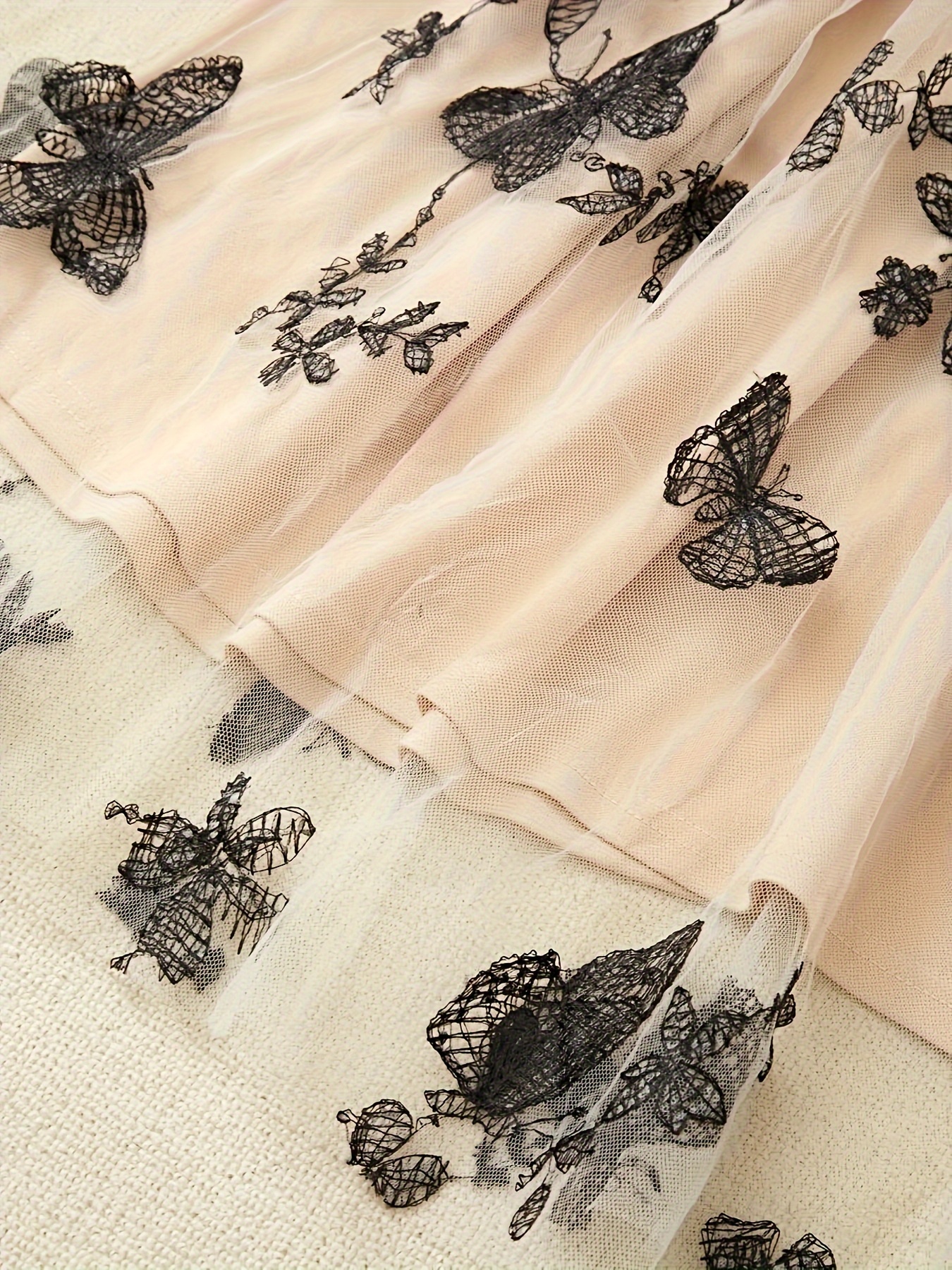 Butterfly Print Mesh Splicing Dress Elegant Temu South Africa