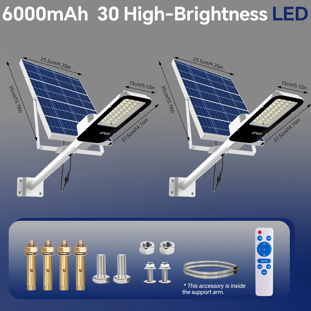 TEMU 2-pack Solar Outdoor Lighting Lamps, High Brightness Led Floodlights, Ip65 Floodlights, Large Capacity Battery, Powerful Solar Street Lights,