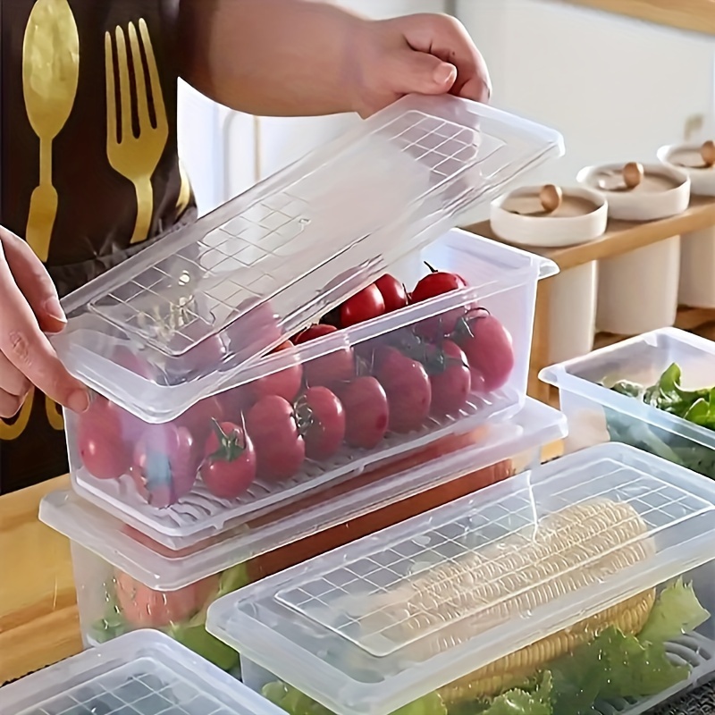 2 4pcs airtight stackable food storage container set with lid and detachable   a refrigerator safe must have kitchen storage box for   fruits vegetables meat and   details 2