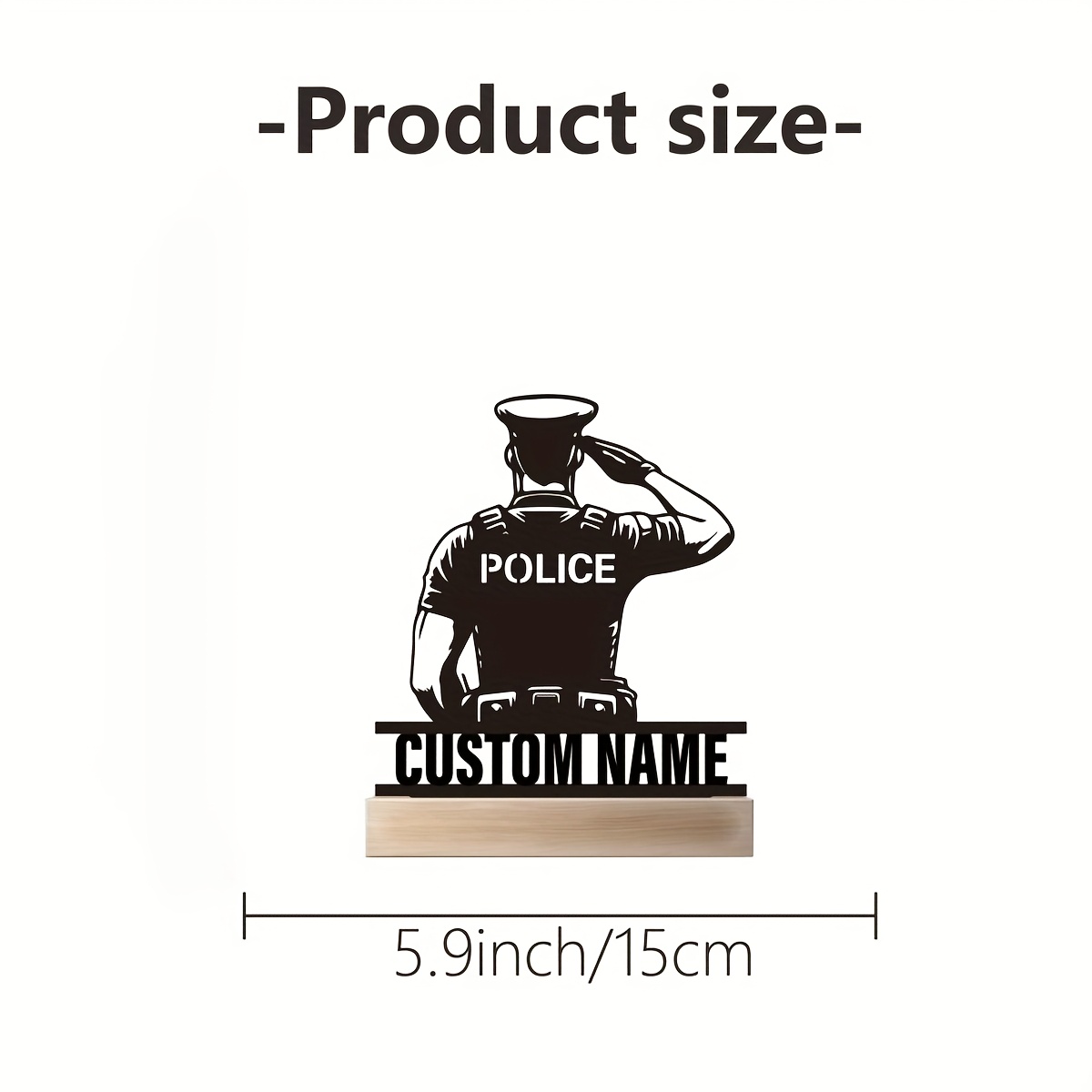 TEMU Targa personalizzata con della polizia americana, targhette da scrivania personalizzabili con della polizia per decorazioni domestiche, regali