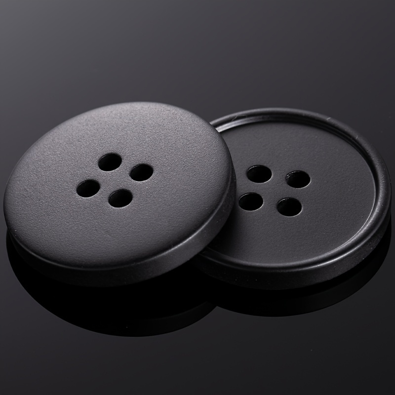 

10 Black Resin Buttons For Trousers, Suits, And Coats - Round Sewing Buttons For Crafting And Replacement