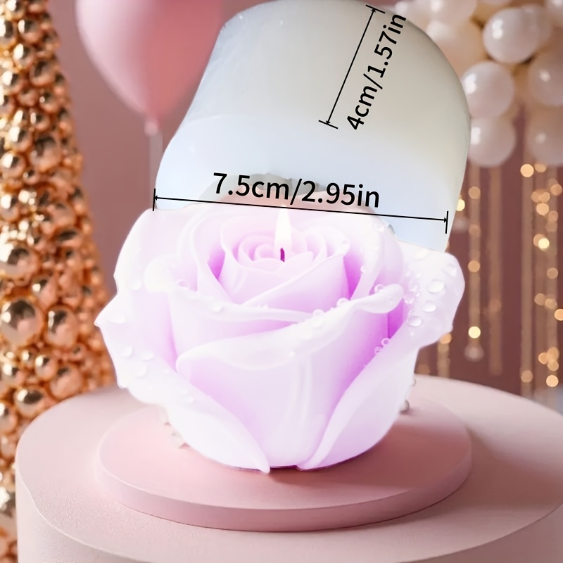E-shop 1 Tontopf-Form, Rosa-Rosen-Silikonform – 3D-Blumendesign, geeignet für DIY-Ton, Kerzen, Harzguss, Seifen- Zementherstellung; realistisches