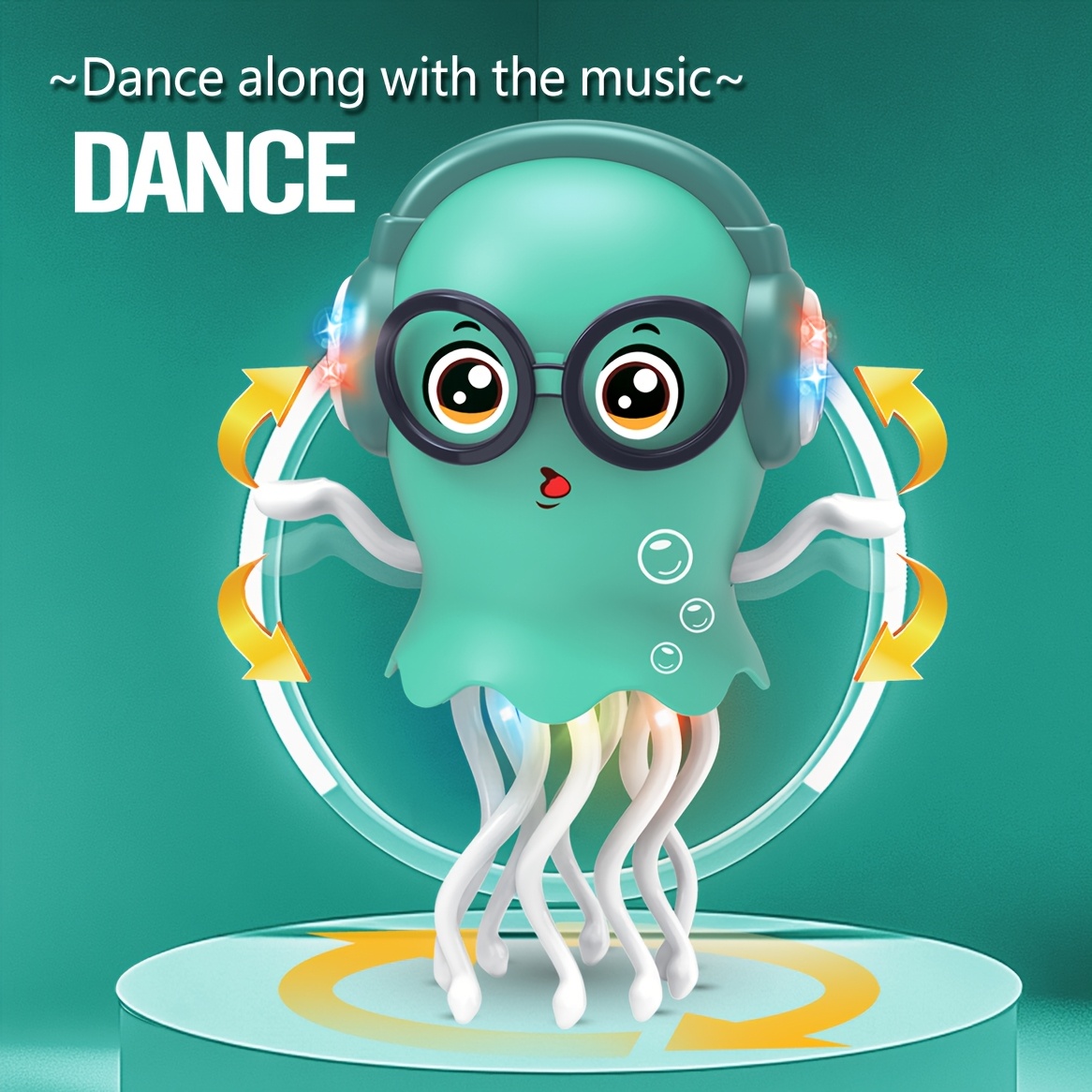 electric crawling dancing jellyfish toy smart obstacle avoidance colorful led lights and music automatic sensing 2 hours of   musical glowing educational toy suitable for boys and girls aged 3 and above Product details 2