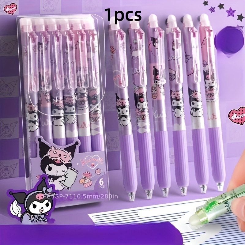 

1pc, Stylo Effaçable Aléatoire One Kuromi de Haute , Stylo de Réécriture Spécial Étudiant de Dessin Sanrio Bleu Cristal, Facile à Effacer 14+