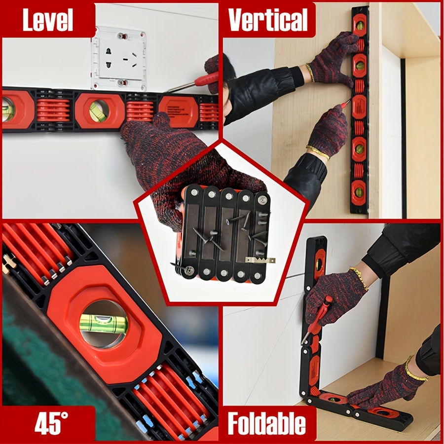 

Multi-angle Folding Level - , Magnetic, For Home Decor & Woodworking Projects